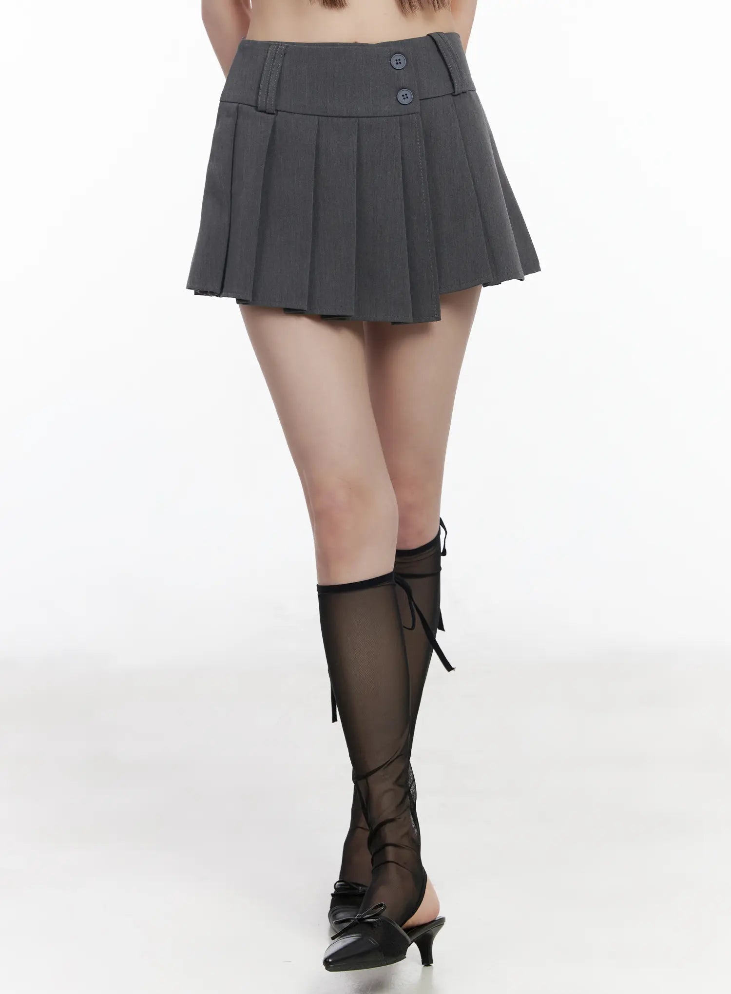 pleated-mini-skirt-cm525 / Dark gray
