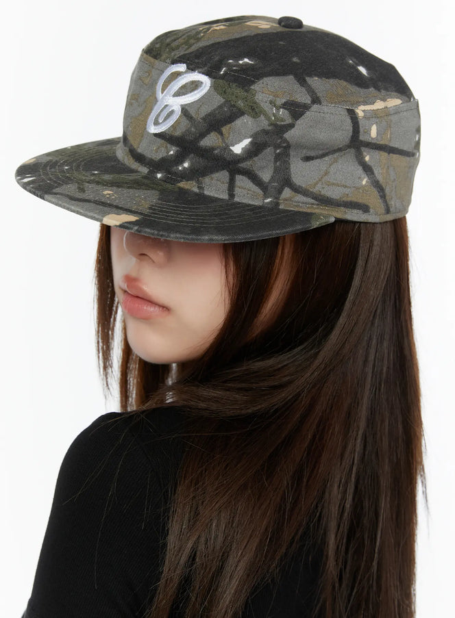 camo-initial-flap-cap-cy519 / Dark green