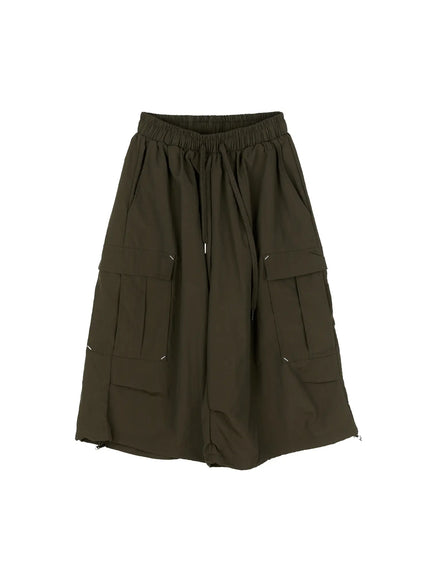 mens-nylon-cargo-bermuda-shorts-ig512 / Dark green