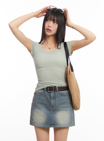 slim-fit-slightly-sheer-top-ia528 / Dark green