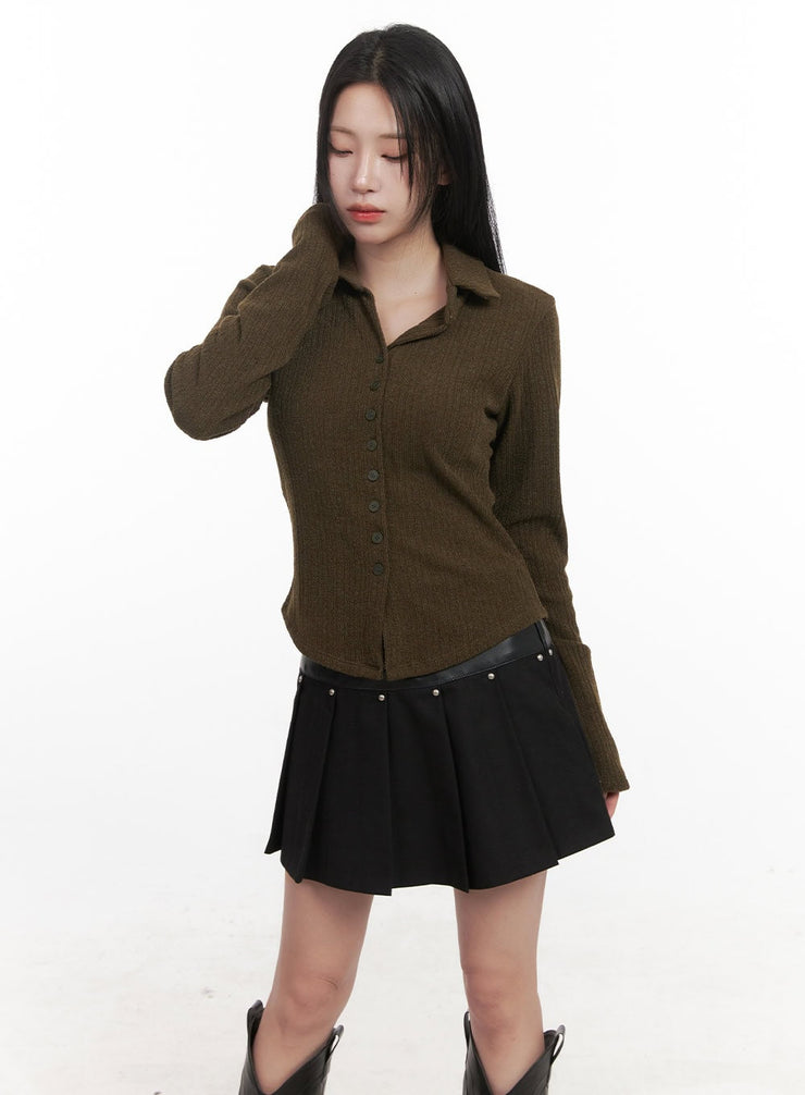 Collared Button-Up Sweater CJ517