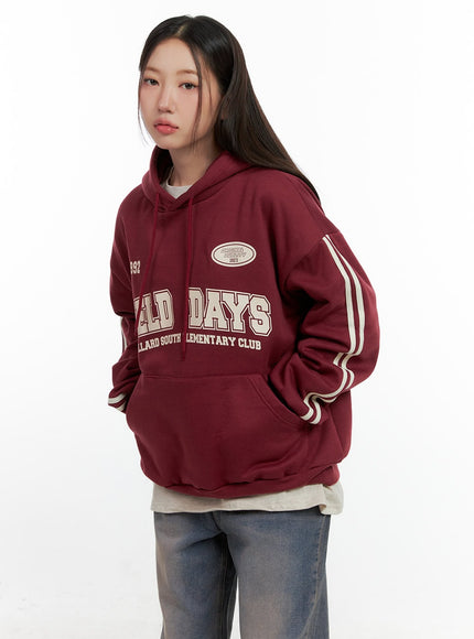loose-fit-comfy-hoodie-cn412 / Dark red