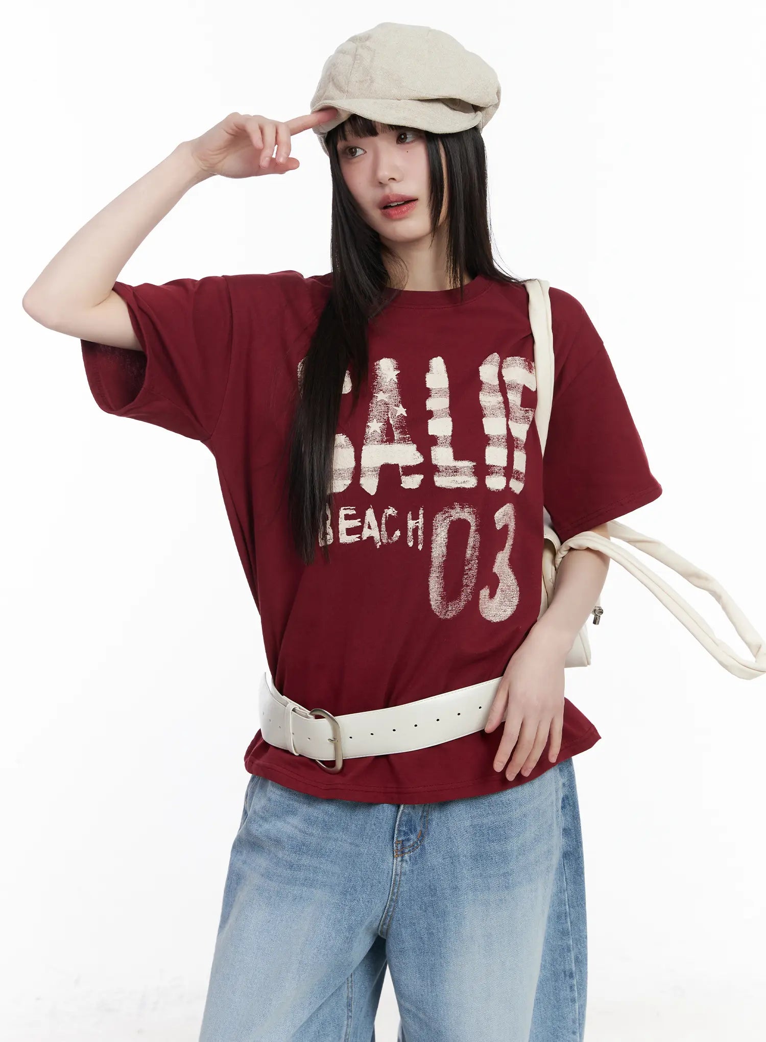 casual-graphic-tee-cm525 / Dark red