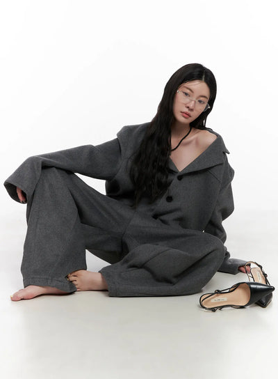 oversized-crop-blazer-cn513 / Gray