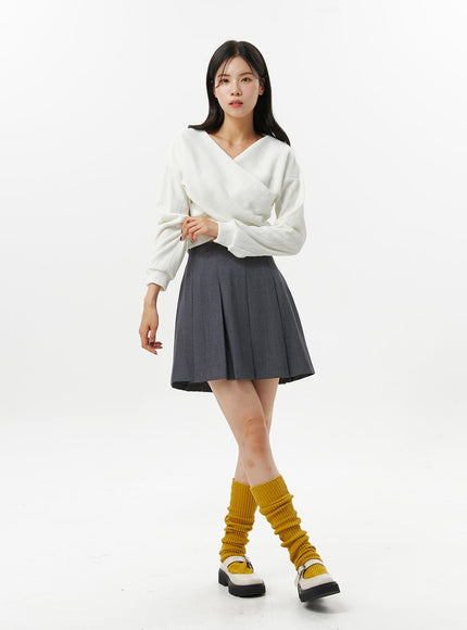 pleated-mini-skirt-oo312 / Gray