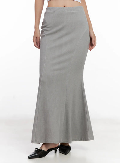 grey-bodycon-maxi-skirt-cl518 / Gray