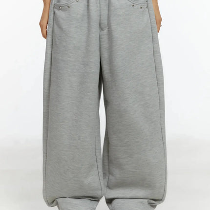 belted-baggy-sweatpants-id525 / Gray