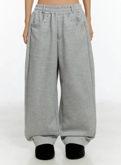 belted-baggy-sweatpants-id525 / Gray