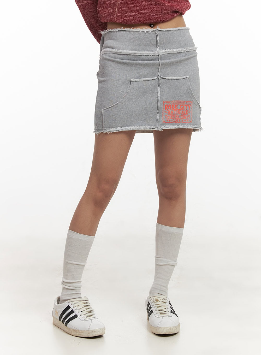 Distressed Cotton Slim-Fit Mini Skirt CJ507