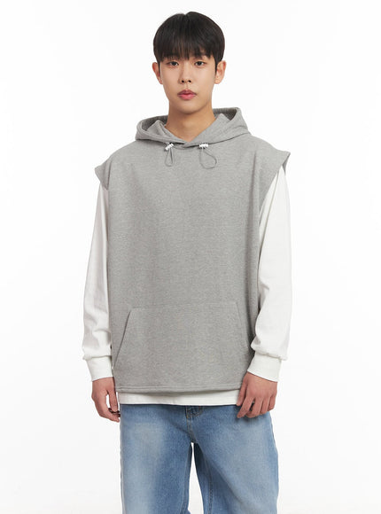 mens-oversized-hooded-vest-im517 / Gray
