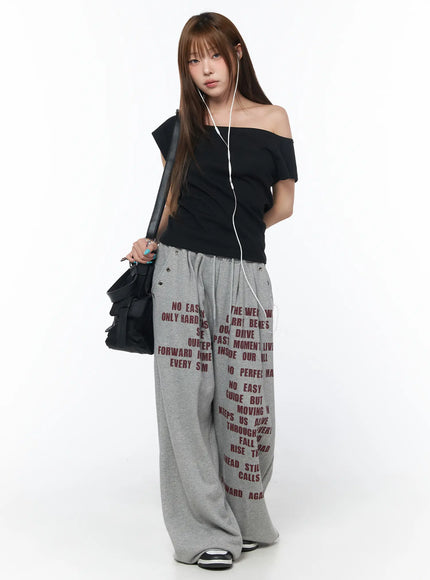 casual-printed-wide-leg-sweatpants-cy529 / Gray