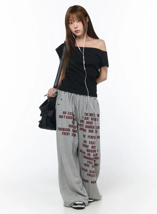 casual-printed-wide-leg-sweatpants-cy529 / Gray