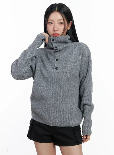 turtle-neck-knit-sweater-cj530 / Gray