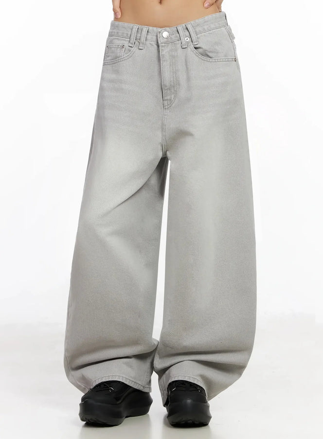 cece-stone-washed-wide-leg-jeans-ia508 / Gray