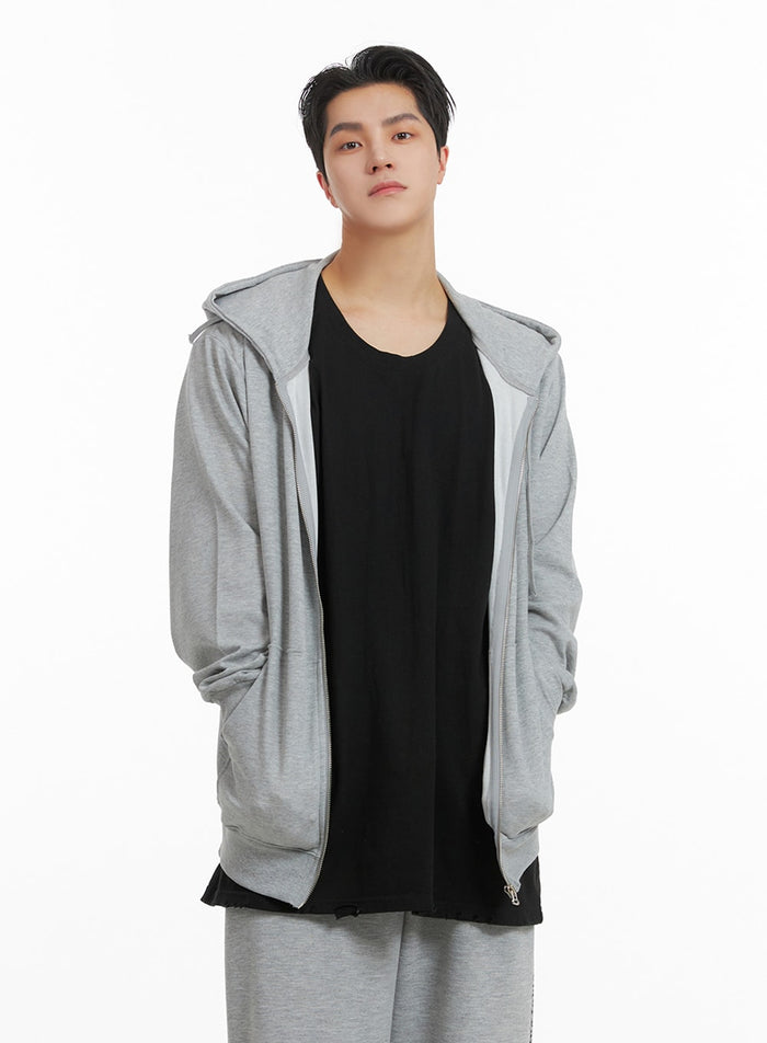 mens-classic-cotton-hoodie-jacket-ia401 / Gray