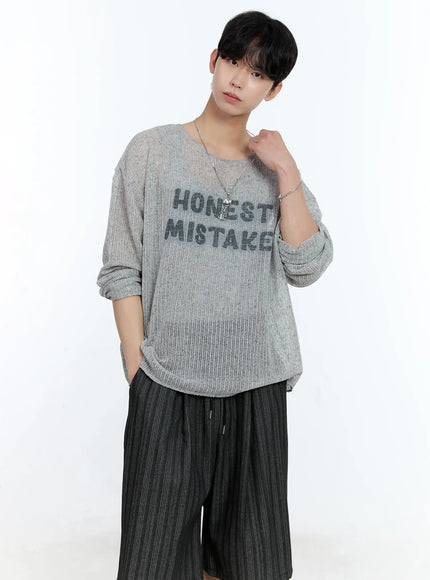 mens-mesh-long-sleeve-graphic-top-ig501 / Gray