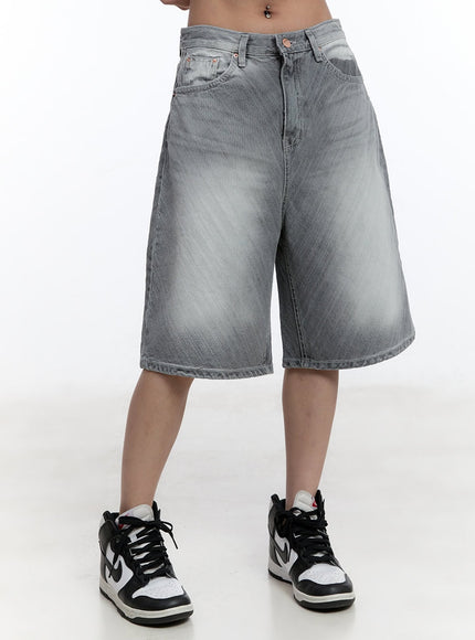 faded-wide-leg-jorts-cu502 / Gray