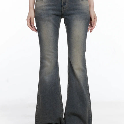 sumin-low-rise-flare-hip-pad-jeans-cg529 / Gray