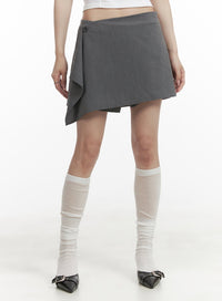wrap-buttoned-shorts-cy407 / Gray