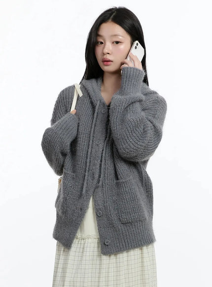 button-up-knit-cardigan-im519 / Gray