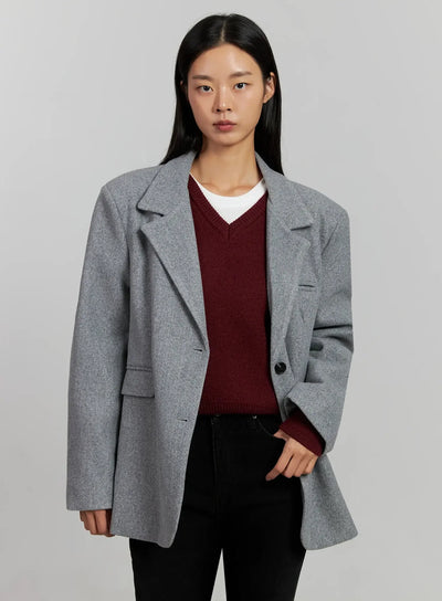 classic-oversized-wool-jacket-ij505 / Gray