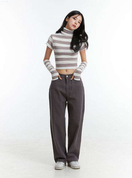 straight-fit-cotton-pants-on329 / Gray