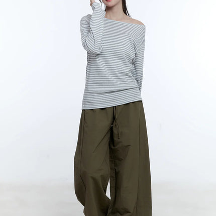 wide-boat-neck-loose-fit-top-cg513 / Gray