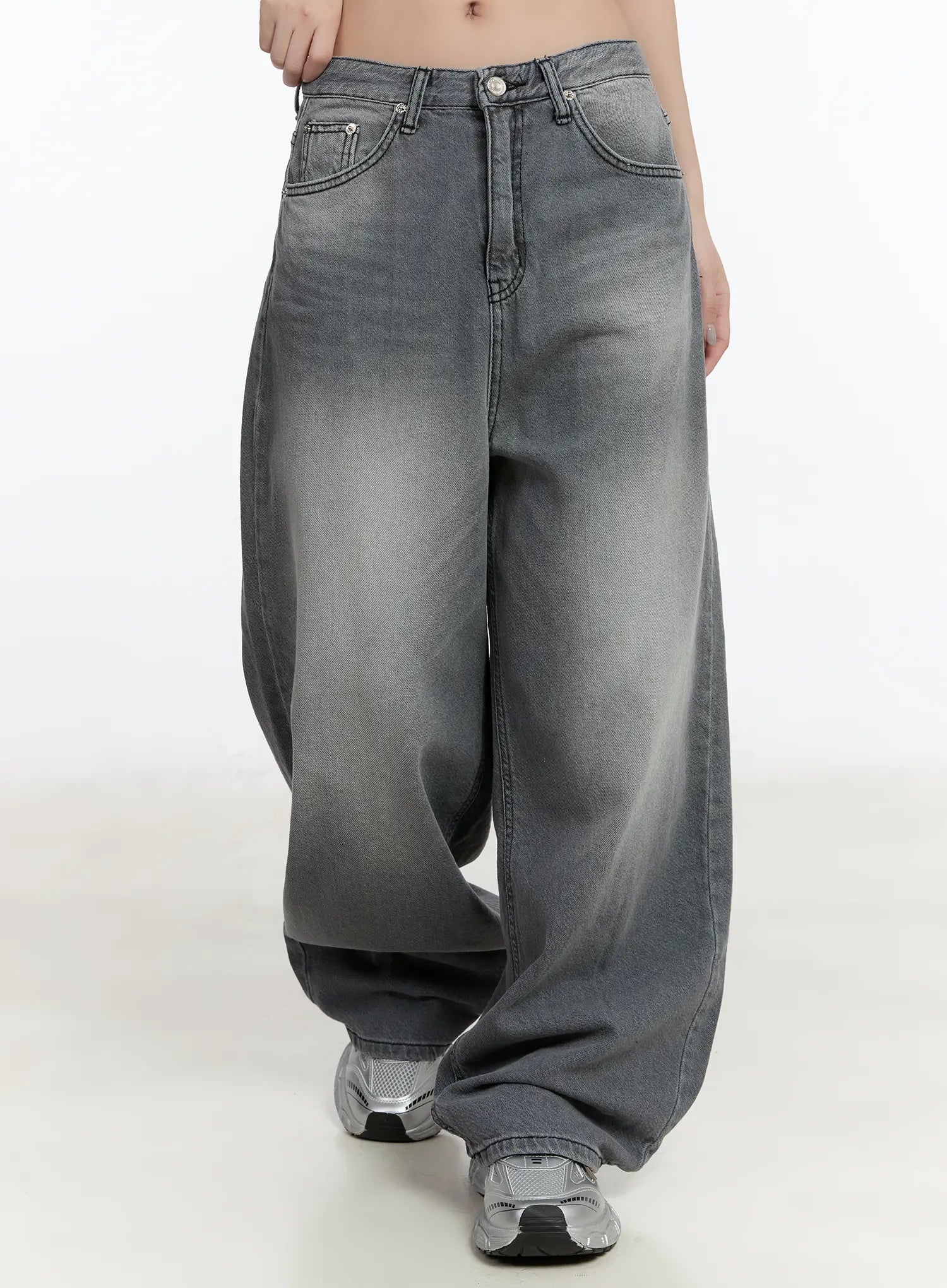 armani-washed-wide-leg-jeans-cm511 / Gray