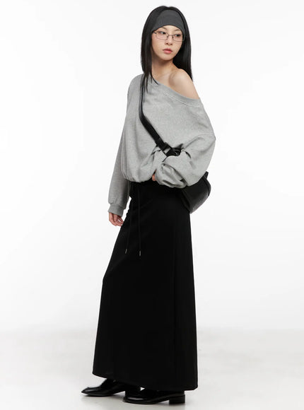 casual-off-shoulder-sweatshirt-cg522 / Gray