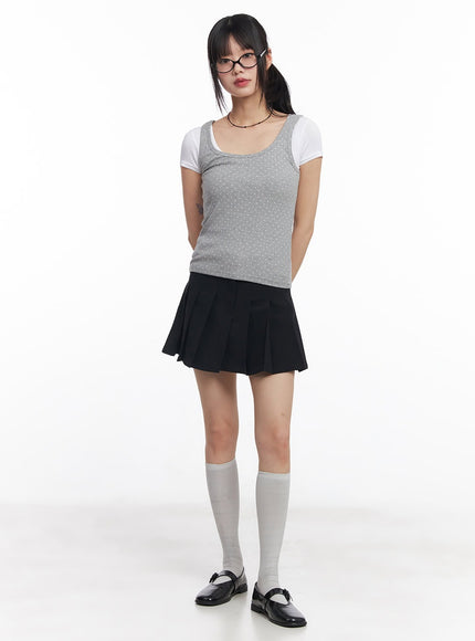 polka-dot-slim-fit-tank-top-cy514 / Gray