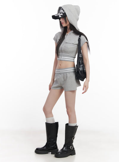 low-waist-striped-shorts-cu506 / Gray