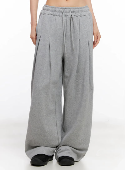 relaxed-fit-pintuck-sweatpants-ig508 / Gray