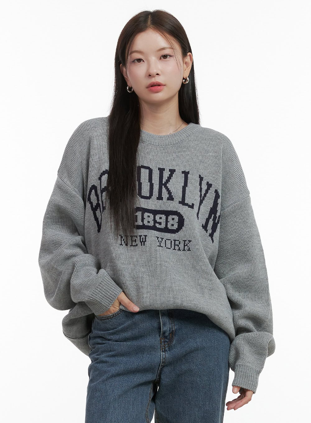 brooklyn-oversized-knit-sweater-oo416 / Gray