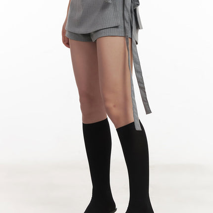 striped-wrap-mini-skort-cm528 / Gray