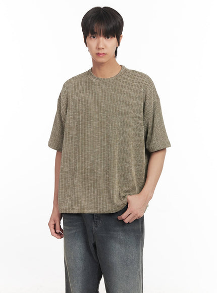 mens-ribbed-crewneck-tee-ia511 / Green