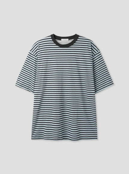 classic-striped-cotton-t-shirt-il516 / Light blue