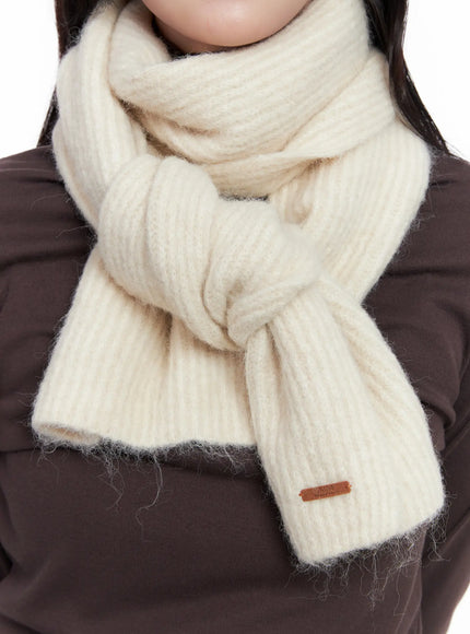 cozy-ribbed-scarf-co524 / Light beige