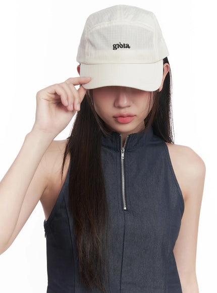 graphic-embroidered-hat-cu516 / Light beige