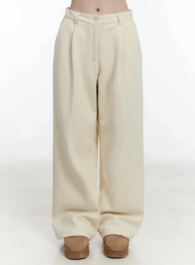 cozy-wide-leg-corduroy-pants-id526 / Light beige