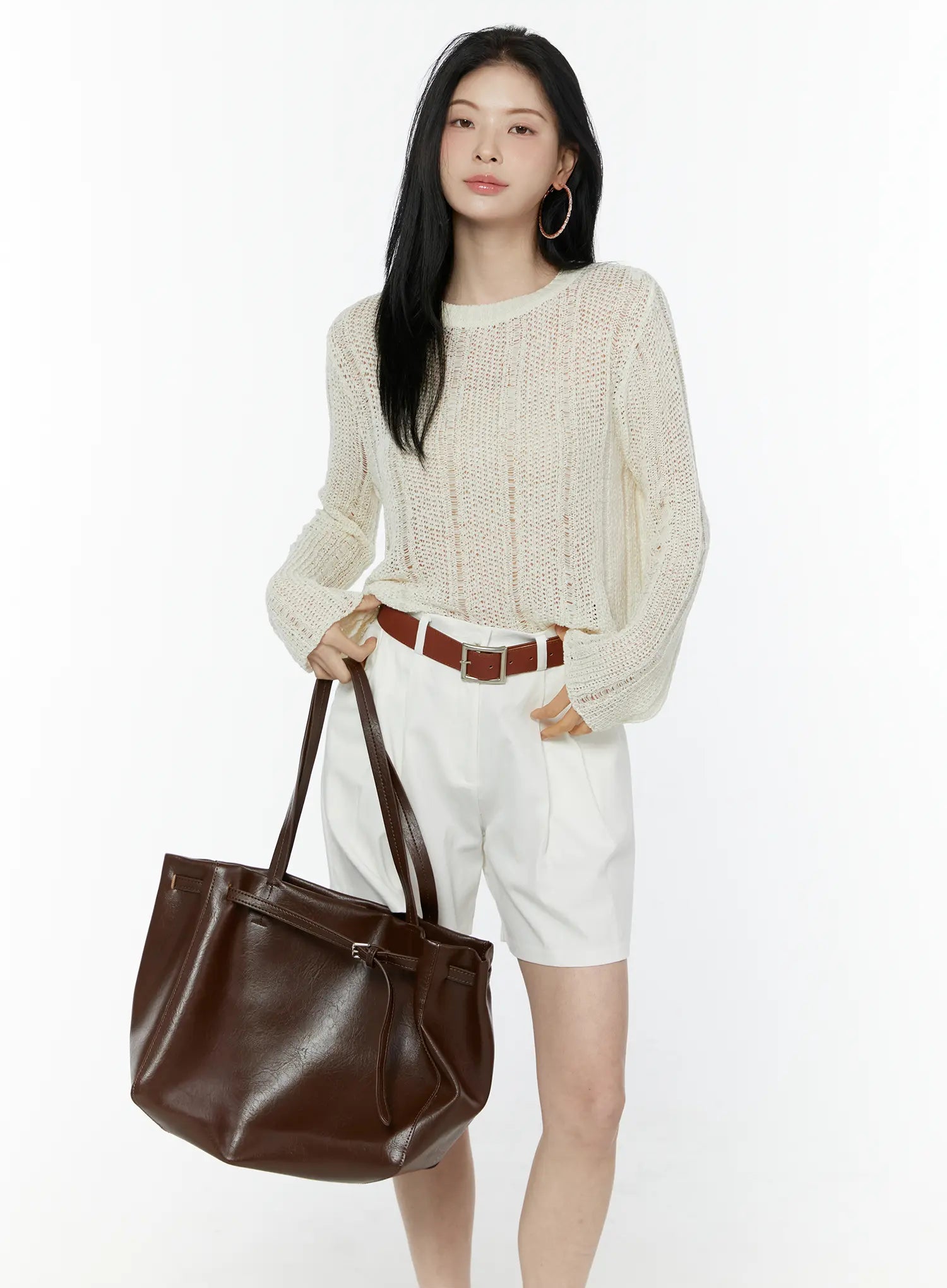 knit-see-through-sweater-iu505 / Light beige
