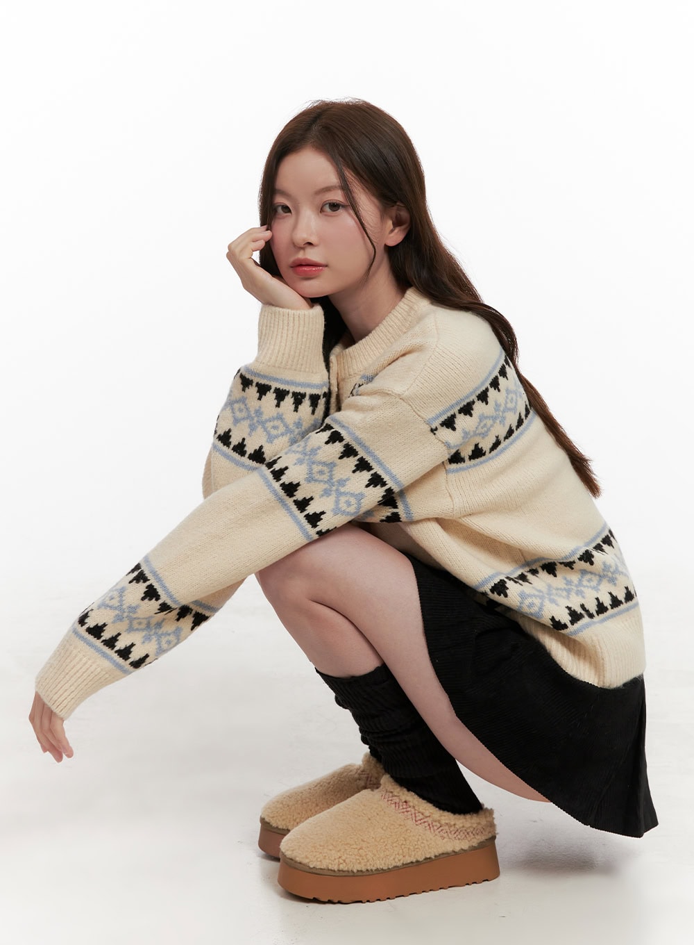 comfyknit-loose-fit-cardigan-od403 / Light beige