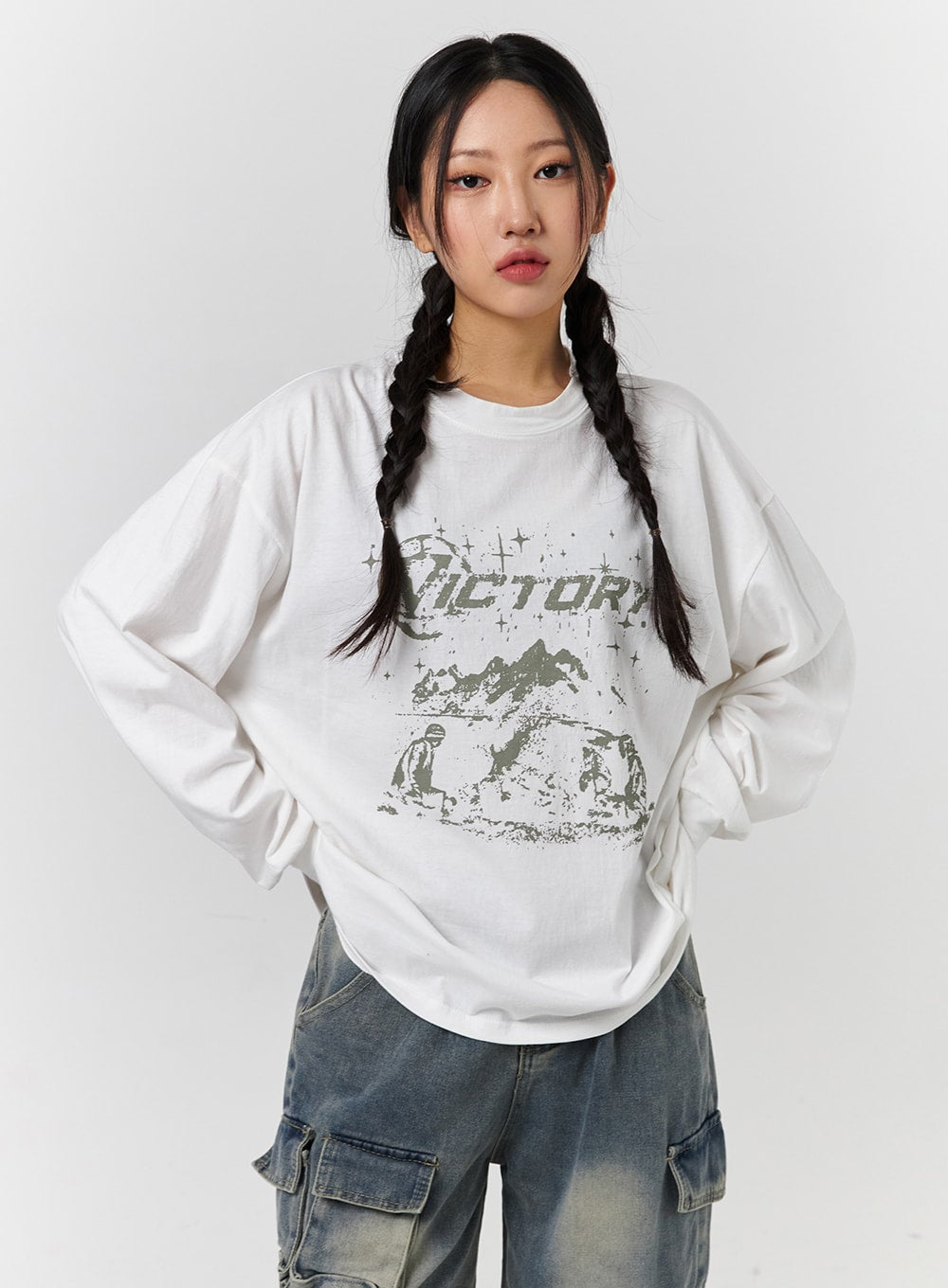 Victory Graphic Lettering Oversized Tee CD328