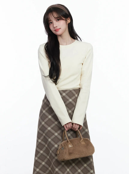 essential-fleece-lined-long-sleeve-ij529 / Light beige