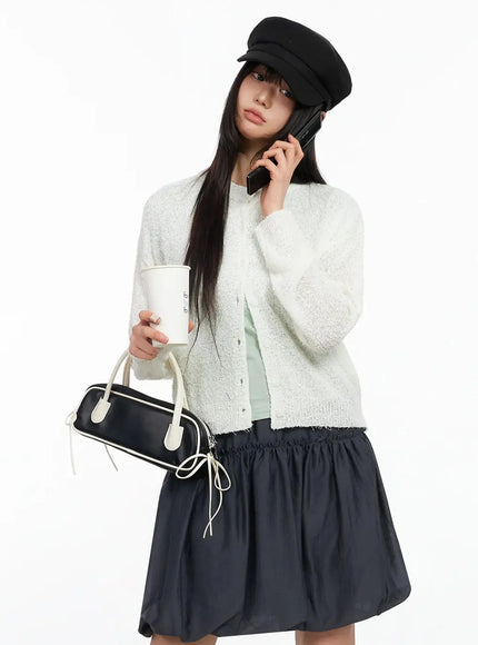 basic-crew-neck-cardigan-ia523 / Light beige