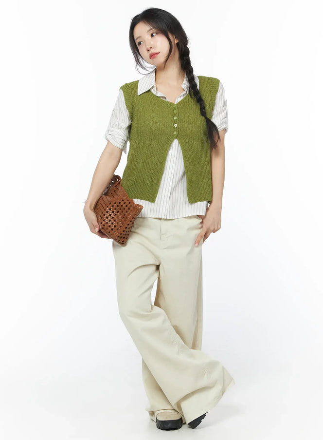 wide-leg-trousers-cy522 / Light beige