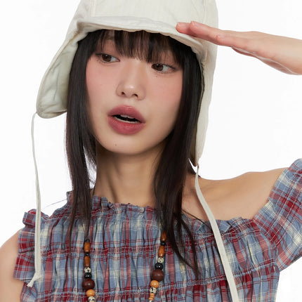 quilted-ear-flap-hat-in503 / Light beige