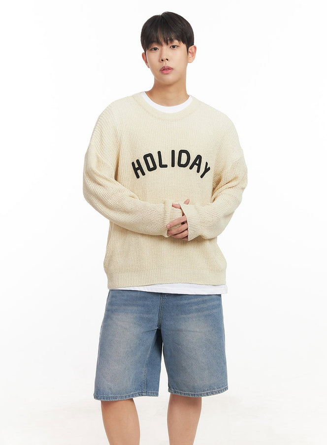 mens-holiday-knit-sweater-im528 / Light beige