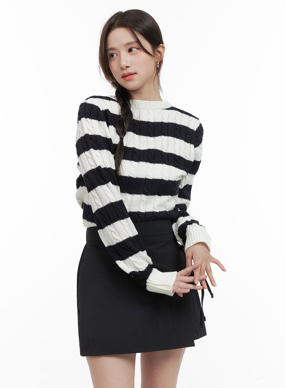 cozy-stripe-knit-sweater-og409 / Light beige