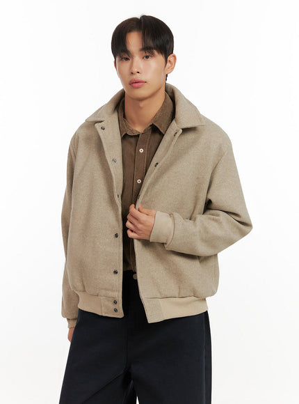 mens-solid-collar-wool-jumper-id413 / Light beige