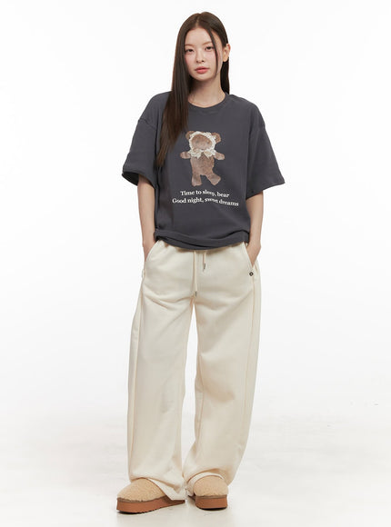 chic-button-detail-sweatpants-od412 / Light beige